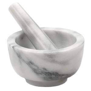 RSVP White Marble Mortar and Pestle